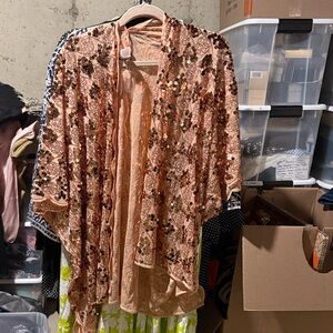 Floral Kimono and Lime Skirt Set